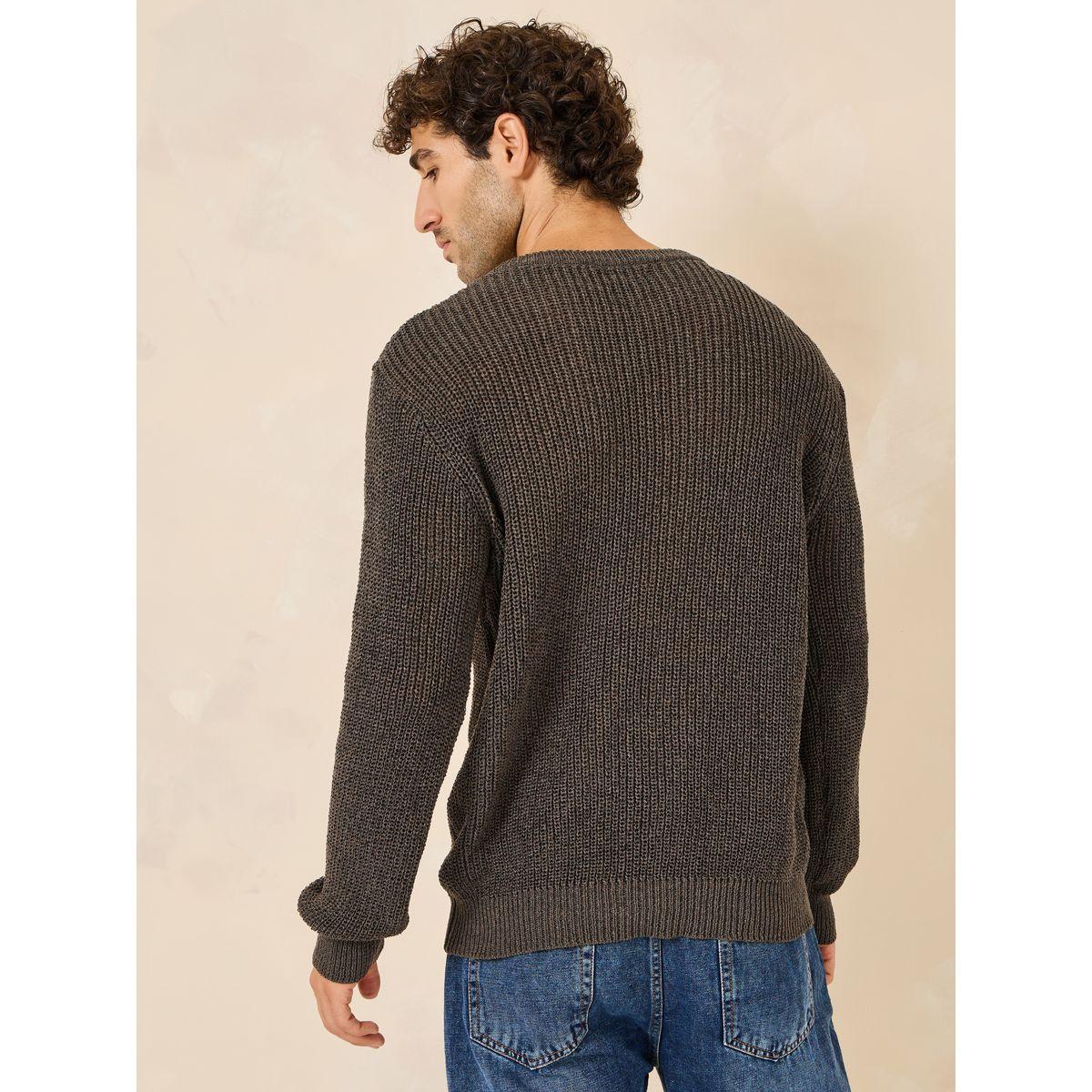 Styli Melange Crew Neck Regular Fit Jumper-men-clothing-sweatersandpullovers-image-4