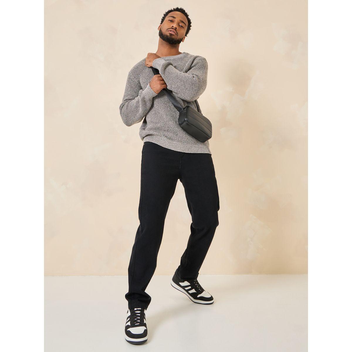 Styli Melange Yarn Crew Regular Fit Jumper-men-clothing-sweatersandpullovers-image-2