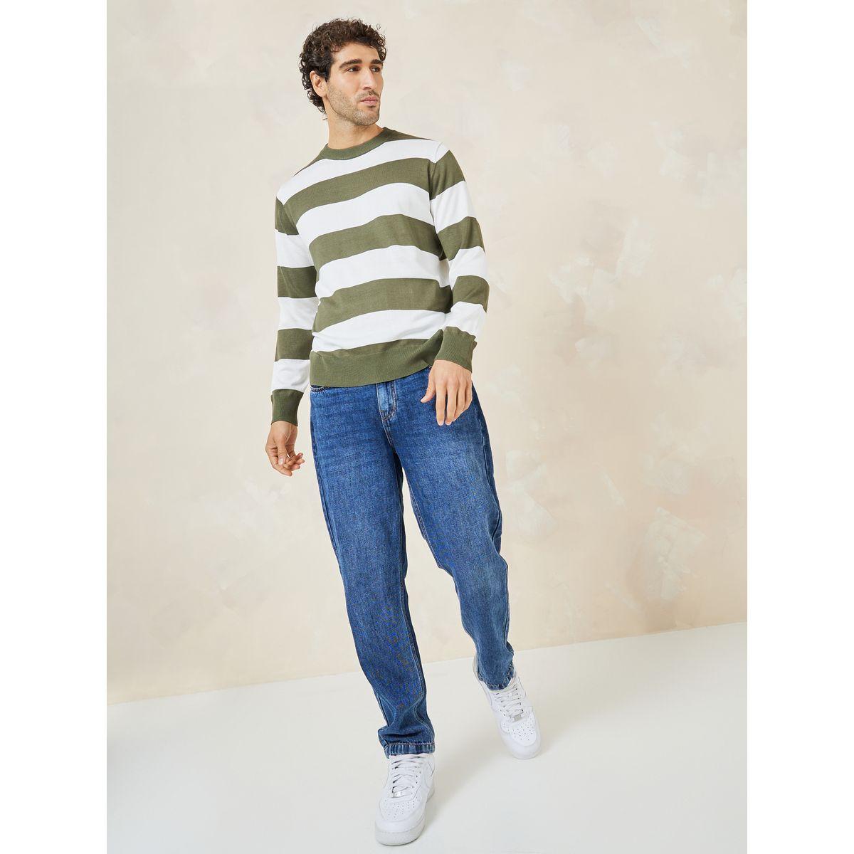 Styli Stripe Print Relaxed Fit Sweater-men-clothing-sweatersandpullovers-image-2