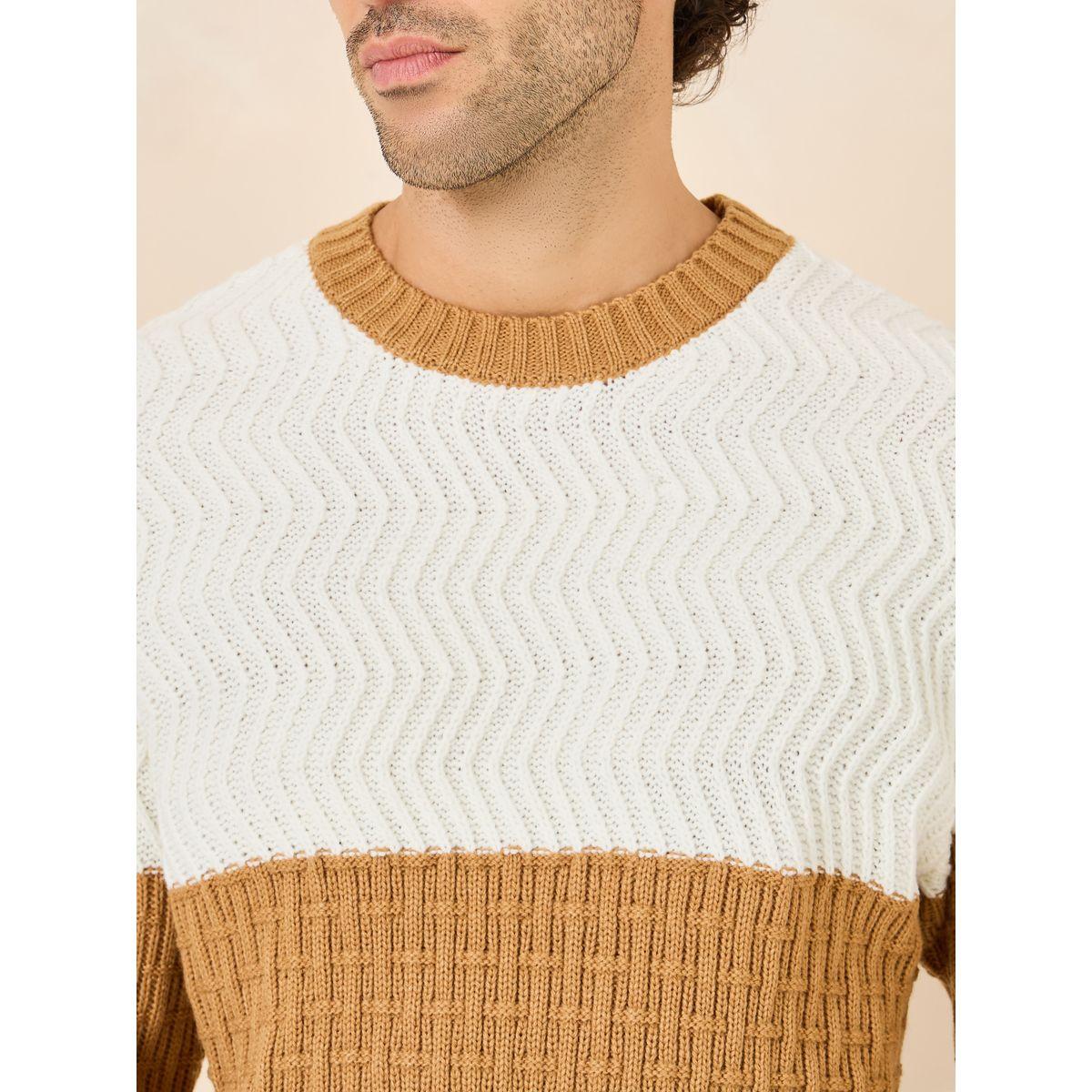 Styli Cable Knit Relaxed Fit Color Block Jumper-men-clothing-sweatersandpullovers-image-4