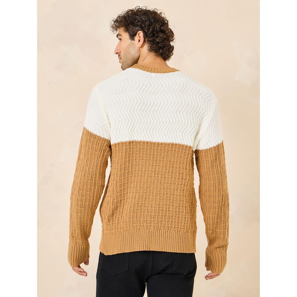 Styli Cable Knit Relaxed Fit Color Block Jumper-men-clothing-sweatersandpullovers-image-5