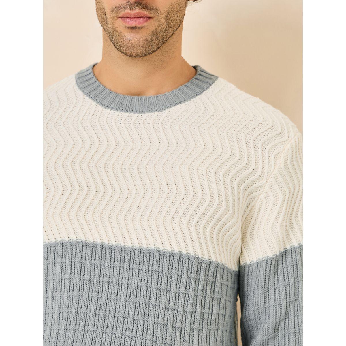 Styli Cable Knit Relaxed Fit Color Block Jumper-men-clothing-sweatersandpullovers-image-4