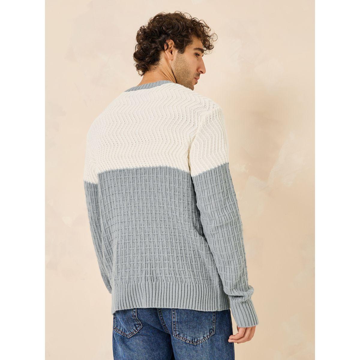 Styli Cable Knit Relaxed Fit Color Block Jumper-men-clothing-sweatersandpullovers-image-5