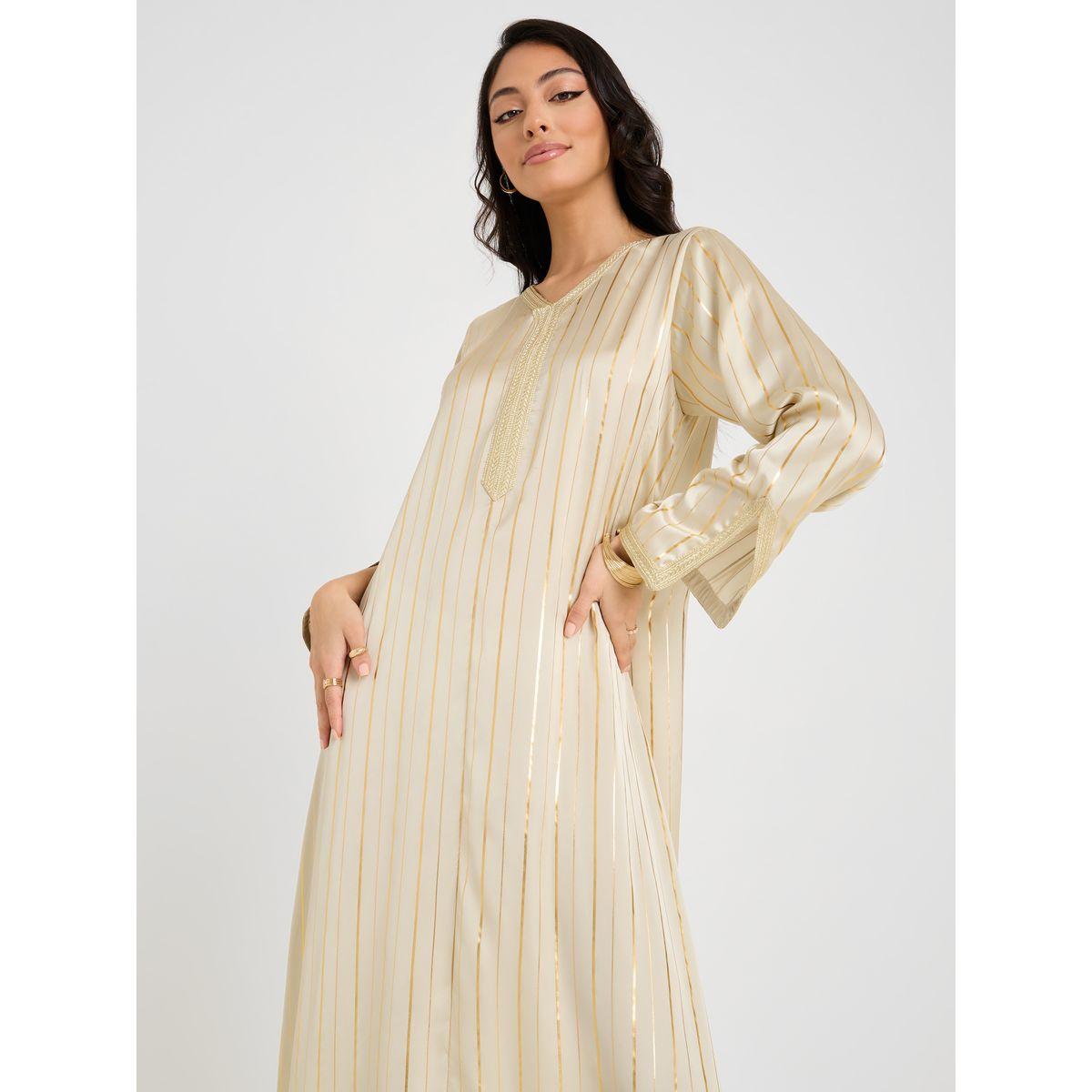 Stripe Lace Detail Jalabiya-women-arabicclothing-jalabiyas-image-2