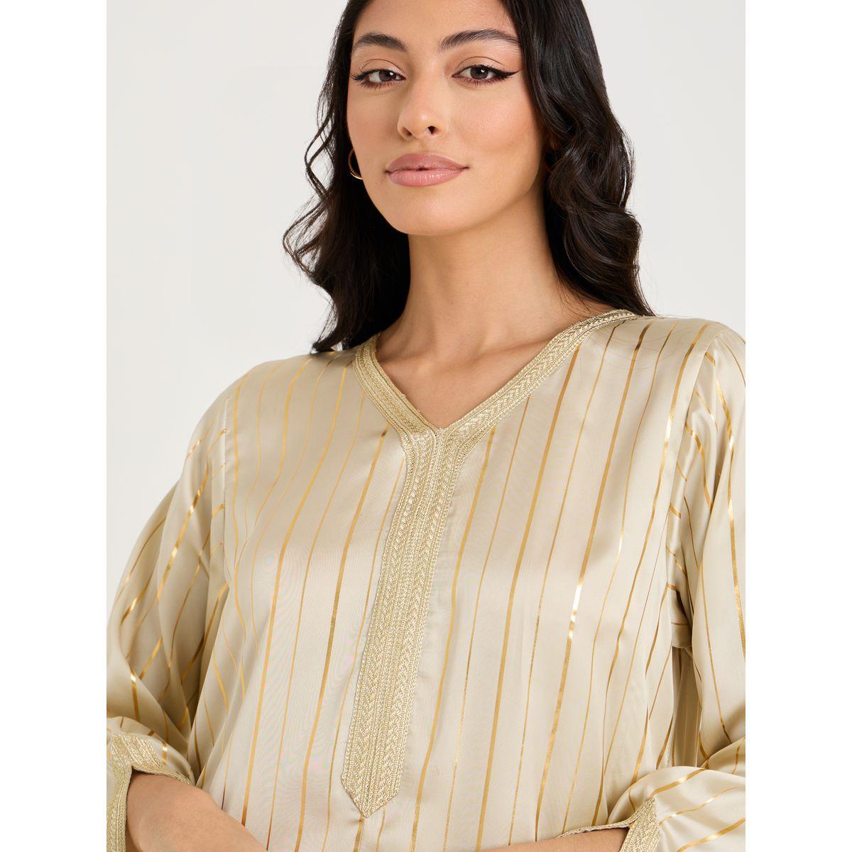 Stripe Lace Detail Jalabiya-women-arabicclothing-jalabiyas-image-3
