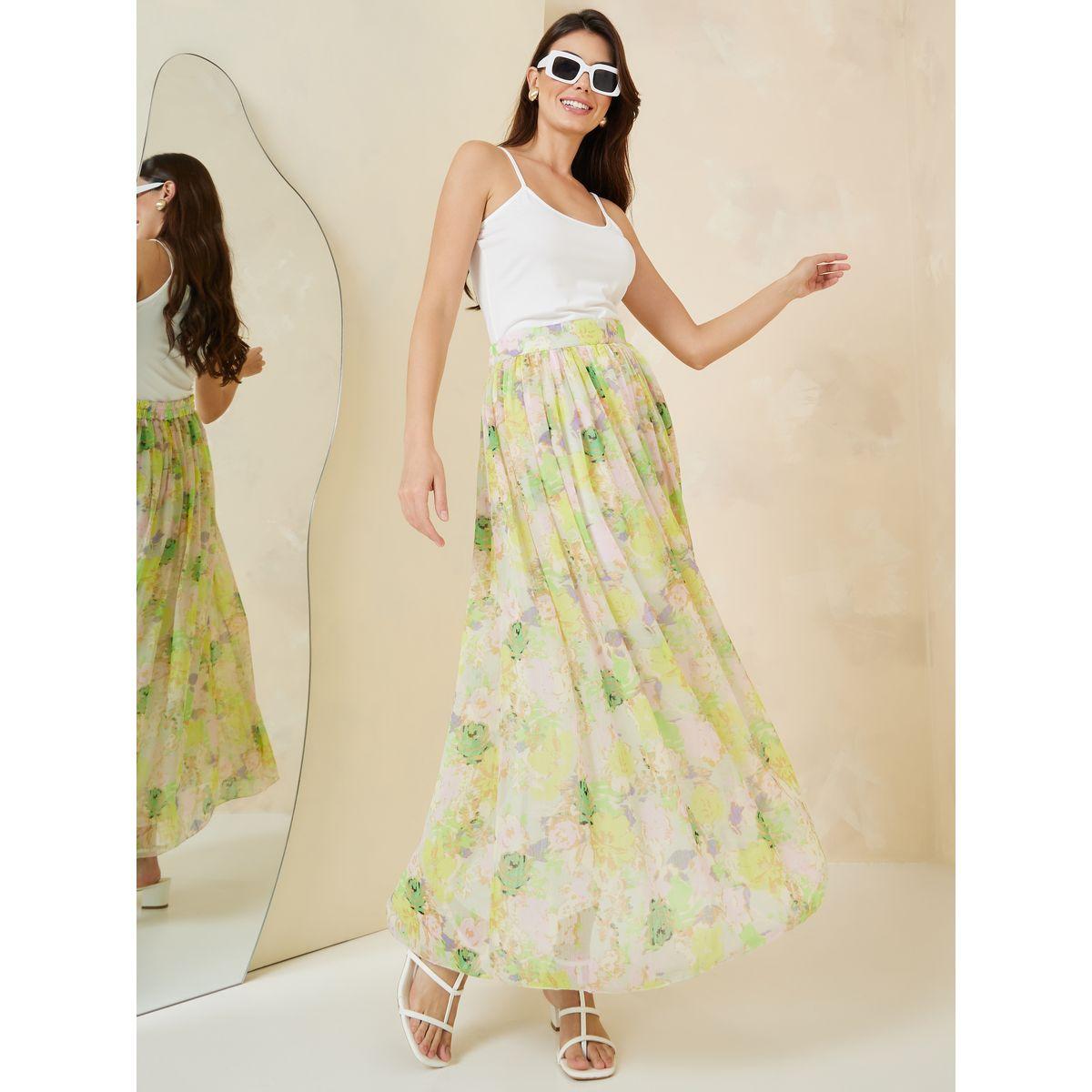 تنورة شيفون طويلة مطبعة بزهور-women-clothing-bottoms-skirts-image-1