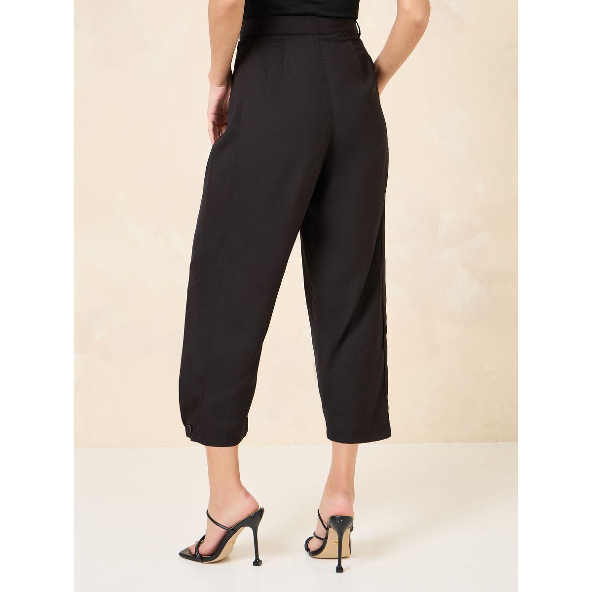 Styli Solid Carrot Fit Cropped Trouser-women-clothing-bottoms-trousers-image-4