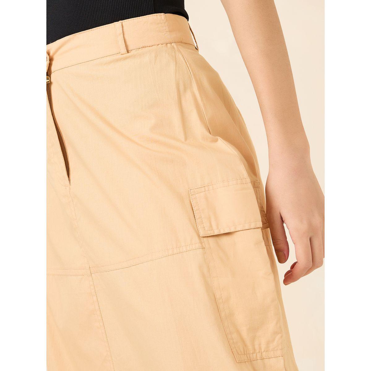 تنورة ميدي بنمط كارجو وشق امامي-women-clothing-bottoms-skirts-image-3