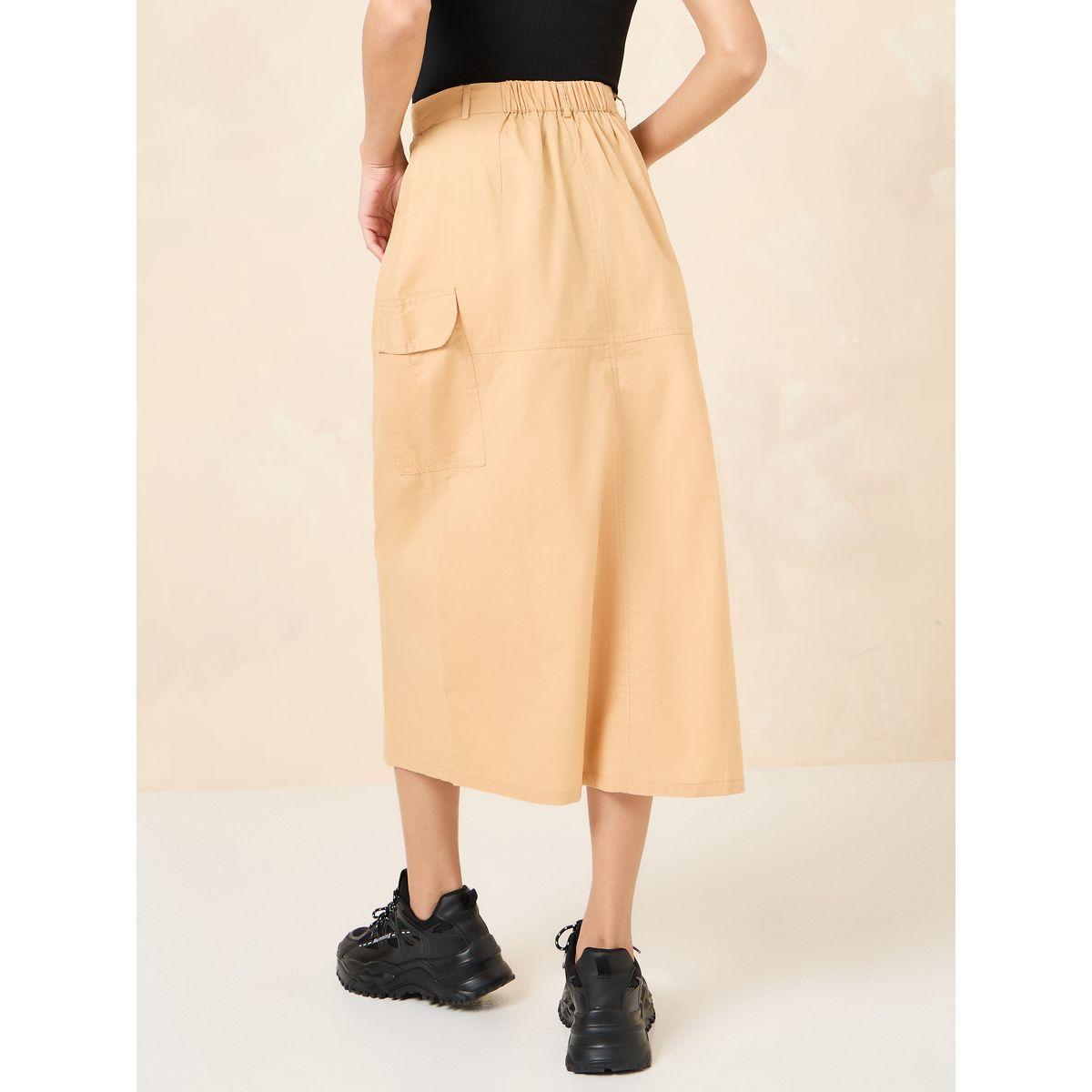 تنورة ميدي بنمط كارجو وشق امامي-women-clothing-bottoms-skirts-image-4