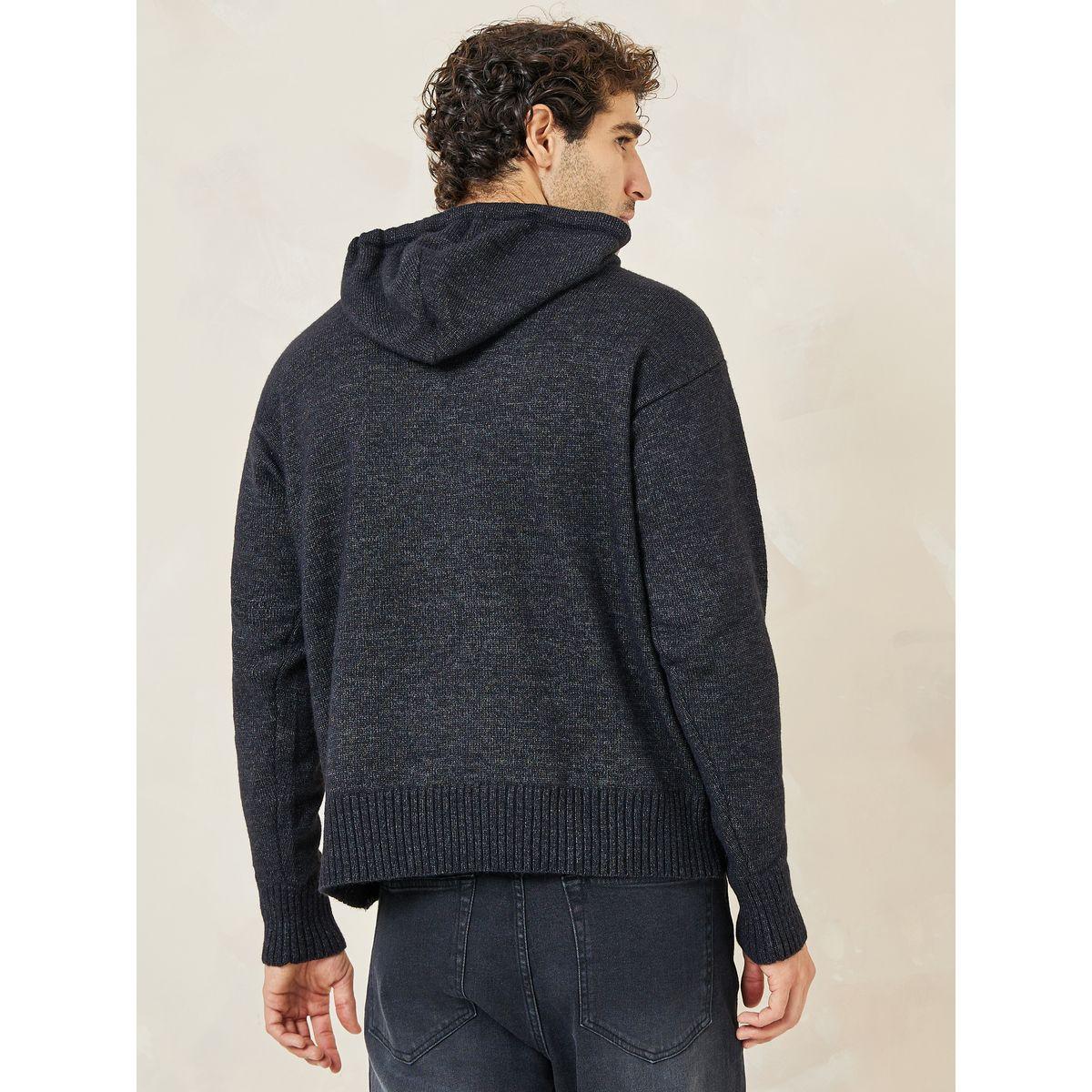 Styli Hooded Melange Knit Drop Shoulder Sweater-men-clothing-sweatersandpullovers-image-4