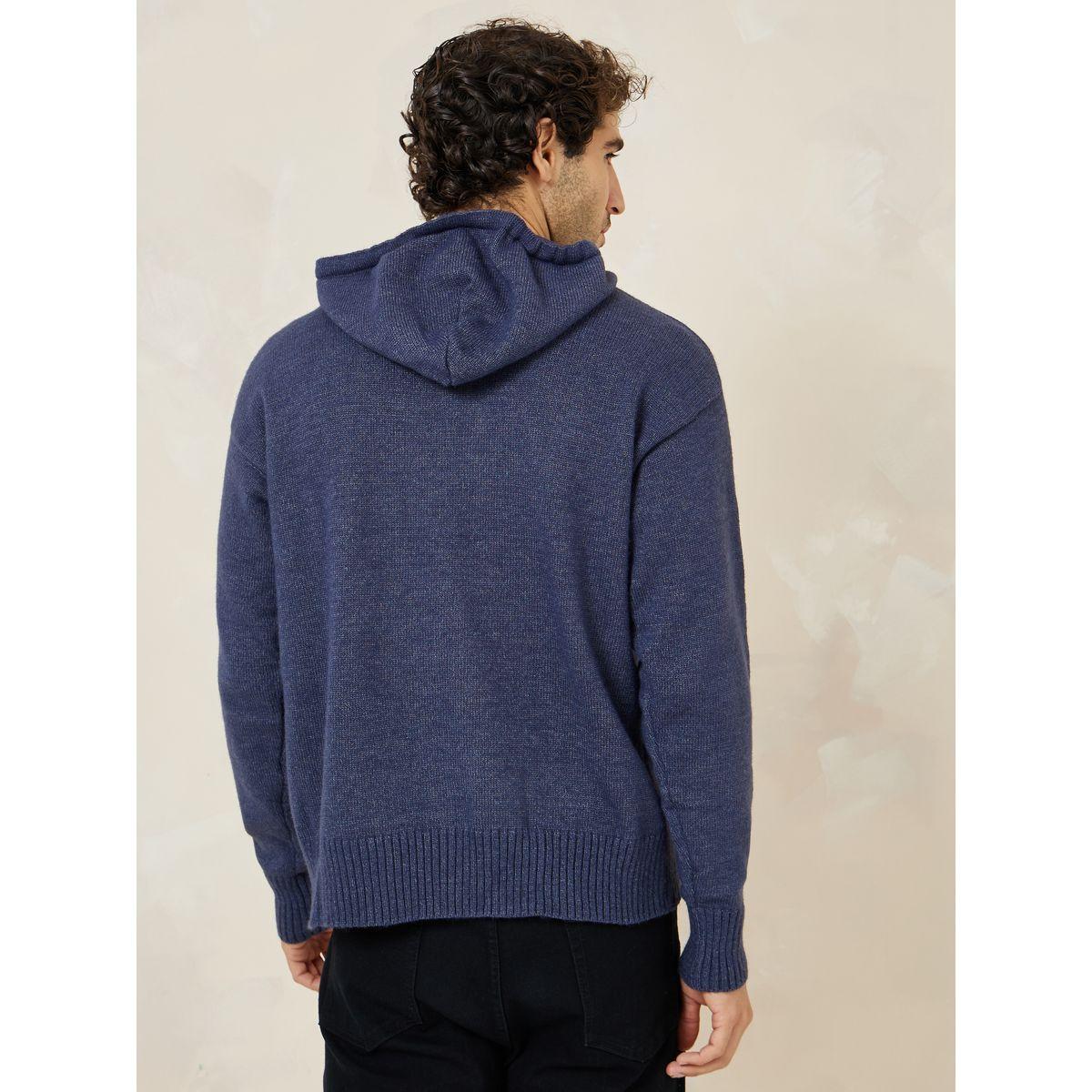 Styli Hooded Melange Knit Drop Shoulder Sweater-men-clothing-sweatersandpullovers-image-4