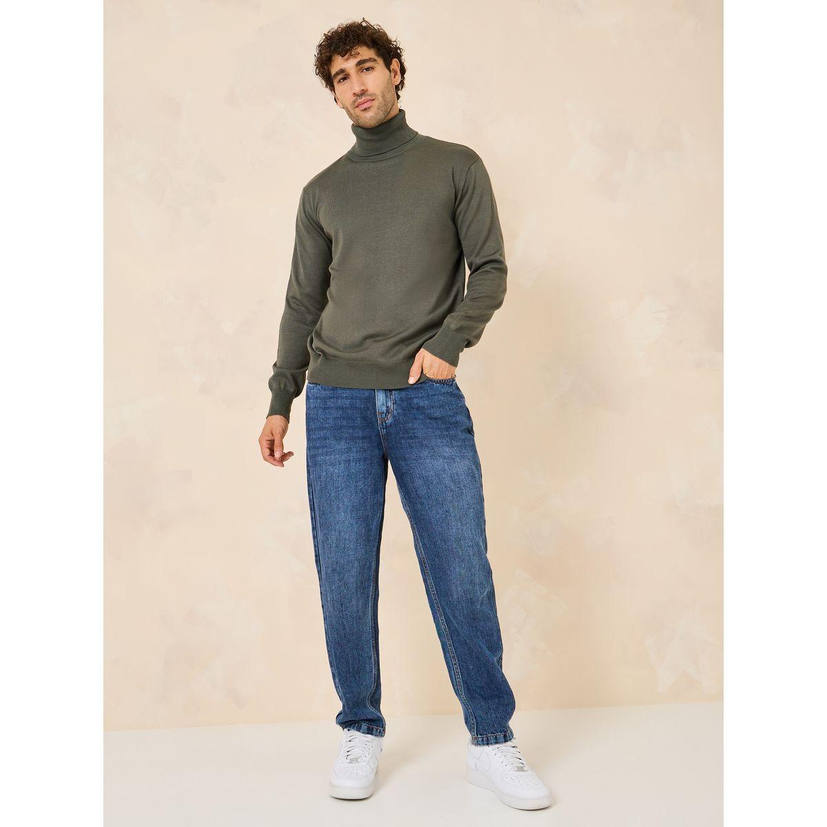 Styli Solid Turtle Neck Relax Fit Jumper-men-clothing-sweatersandpullovers-image-2