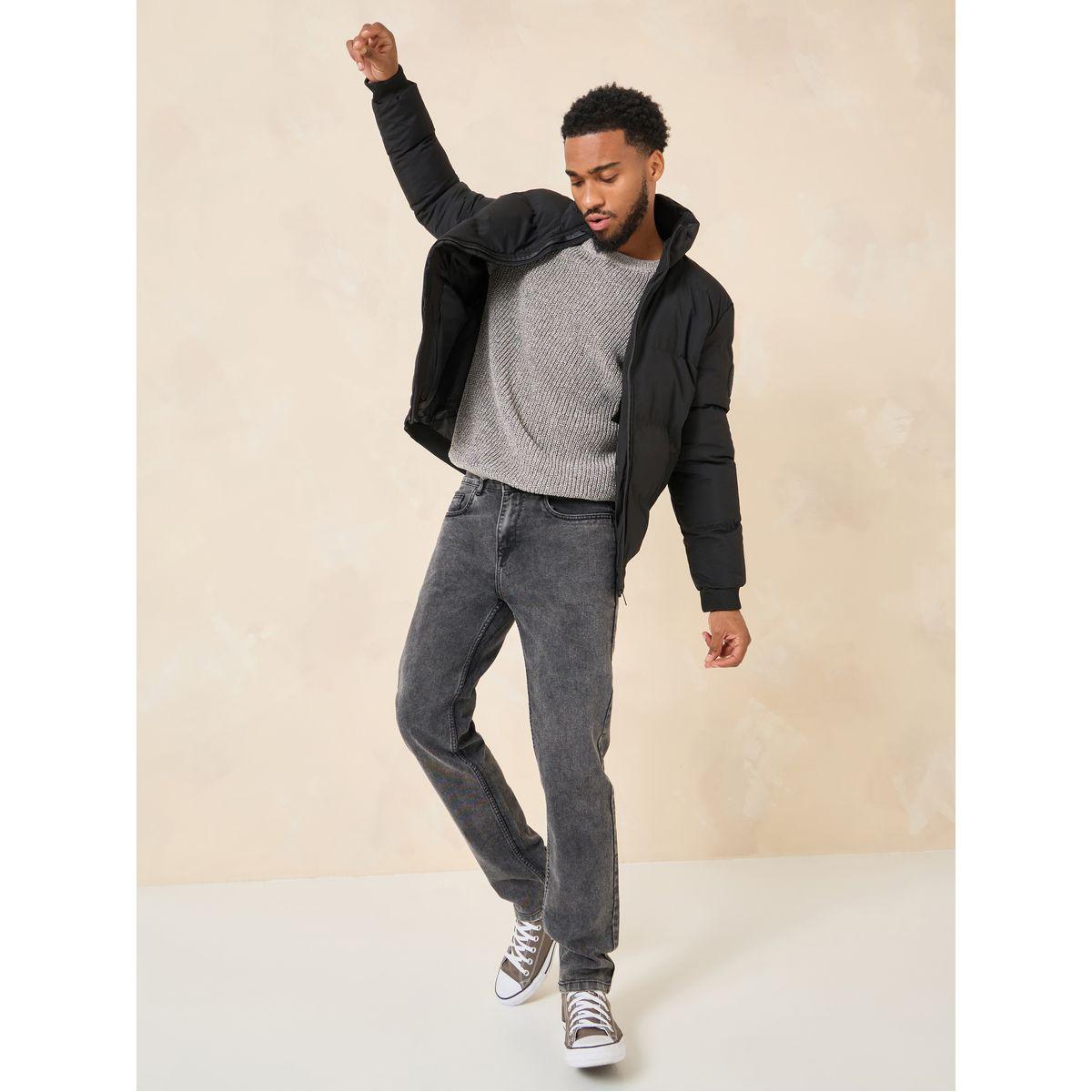 Styli High Neck Padded Puffer Jacket With Badge Detail-men-clothing-jacketsandblazers-jackets-image-2