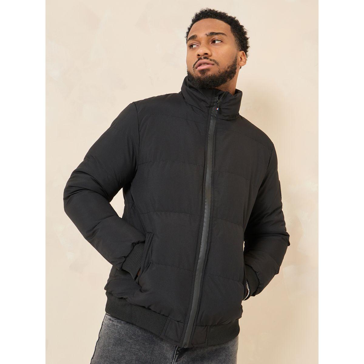 Styli High Neck Padded Puffer Jacket With Badge Detail-men-clothing-jacketsandblazers-jackets-image-5