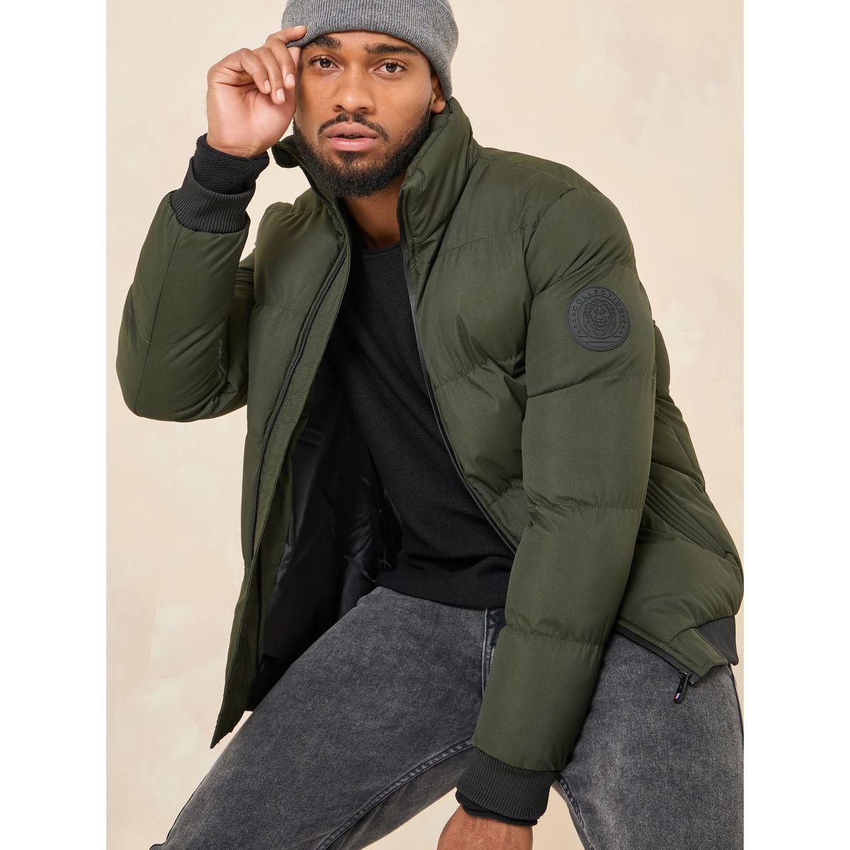 Styli High Neck Padded Puffer Jacket With Badge Detail-men-clothing-jacketsandblazers-jackets-image-1