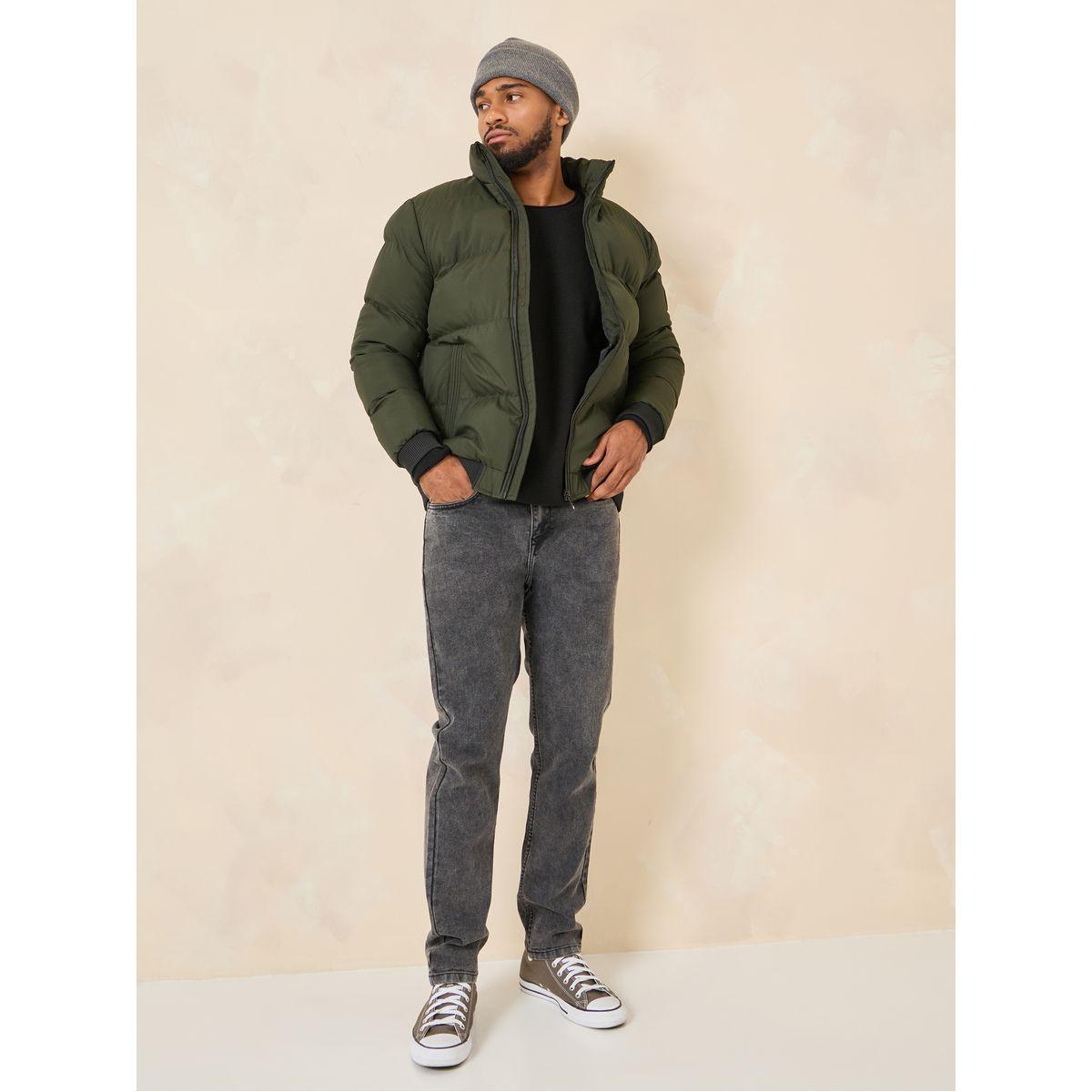Styli High Neck Padded Puffer Jacket With Badge Detail-men-clothing-jacketsandblazers-jackets-image-2