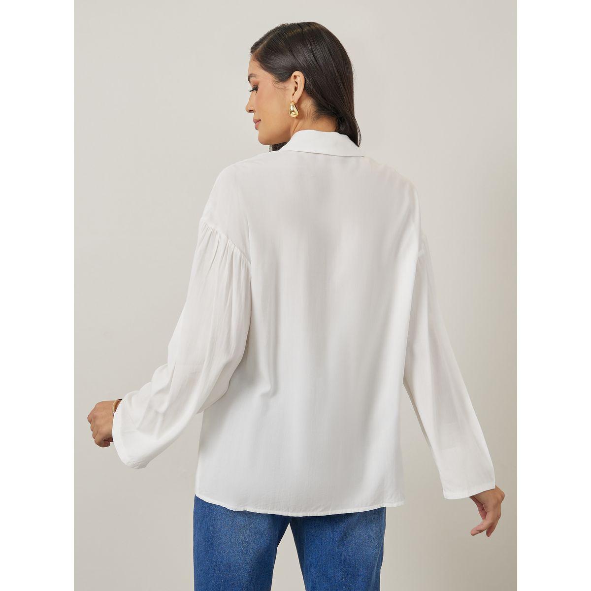 Styli Longline Collared Pintuck Detail Shirt-women-clothing-shirtsandblouses-shirts-image-5