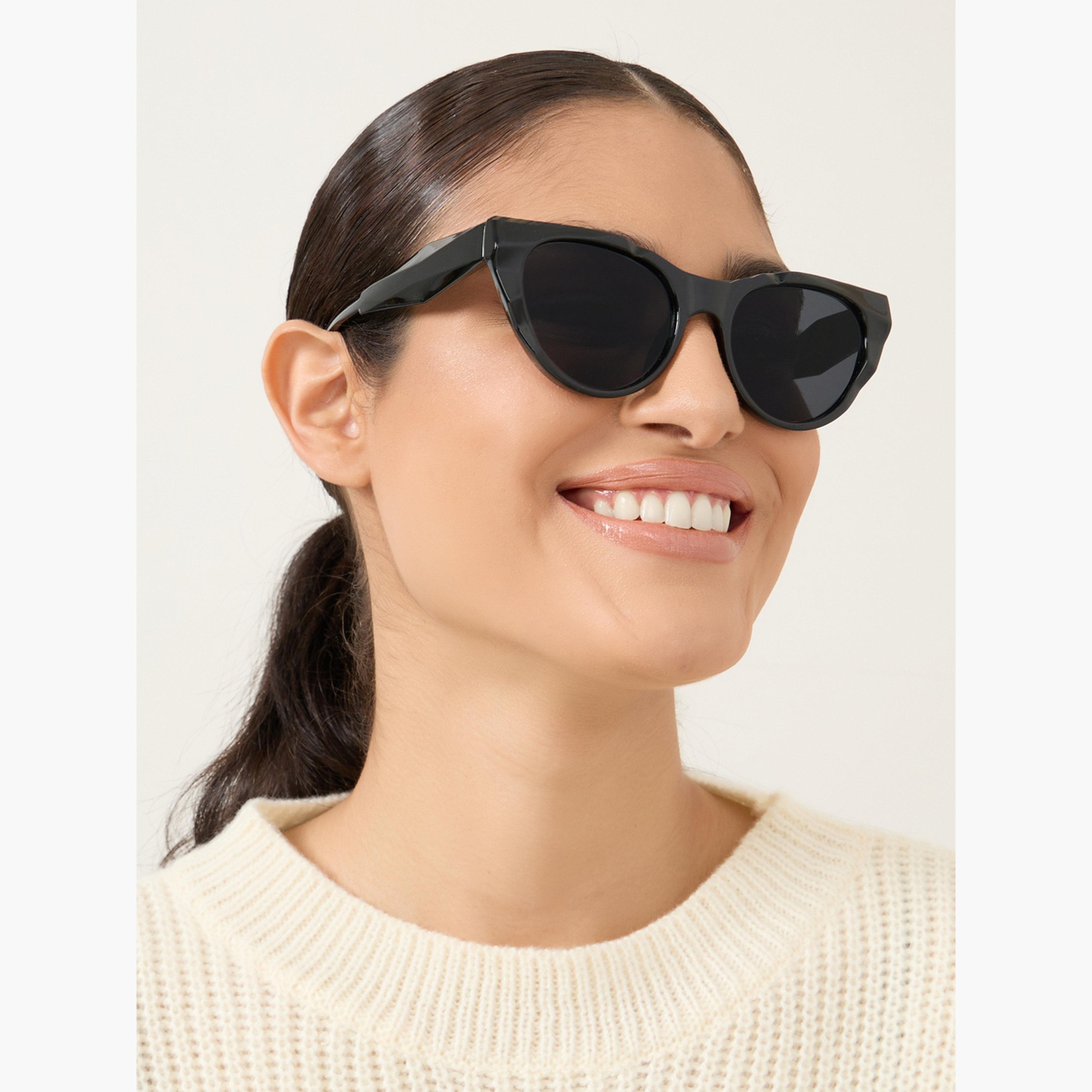 ستايلي - نظارة شمسية شبه عين القطة السادة-women-sunglasses-image-2