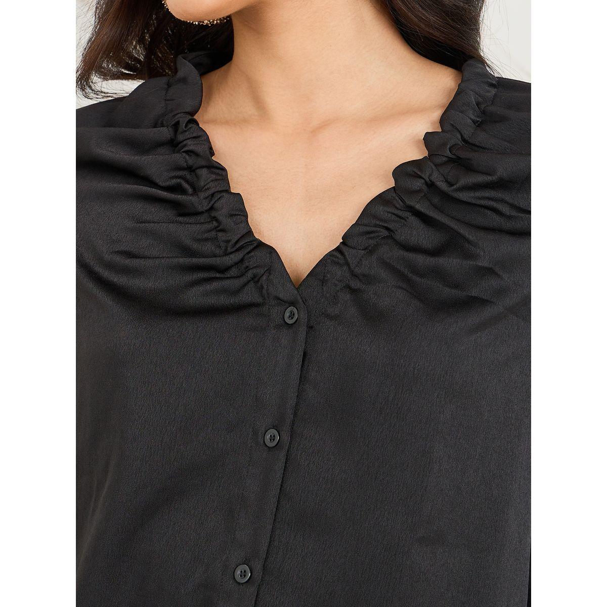 Styli Gathered V Neck Regular Fit Blouse-women-clothing-shirtsandblouses-blouses-image-3