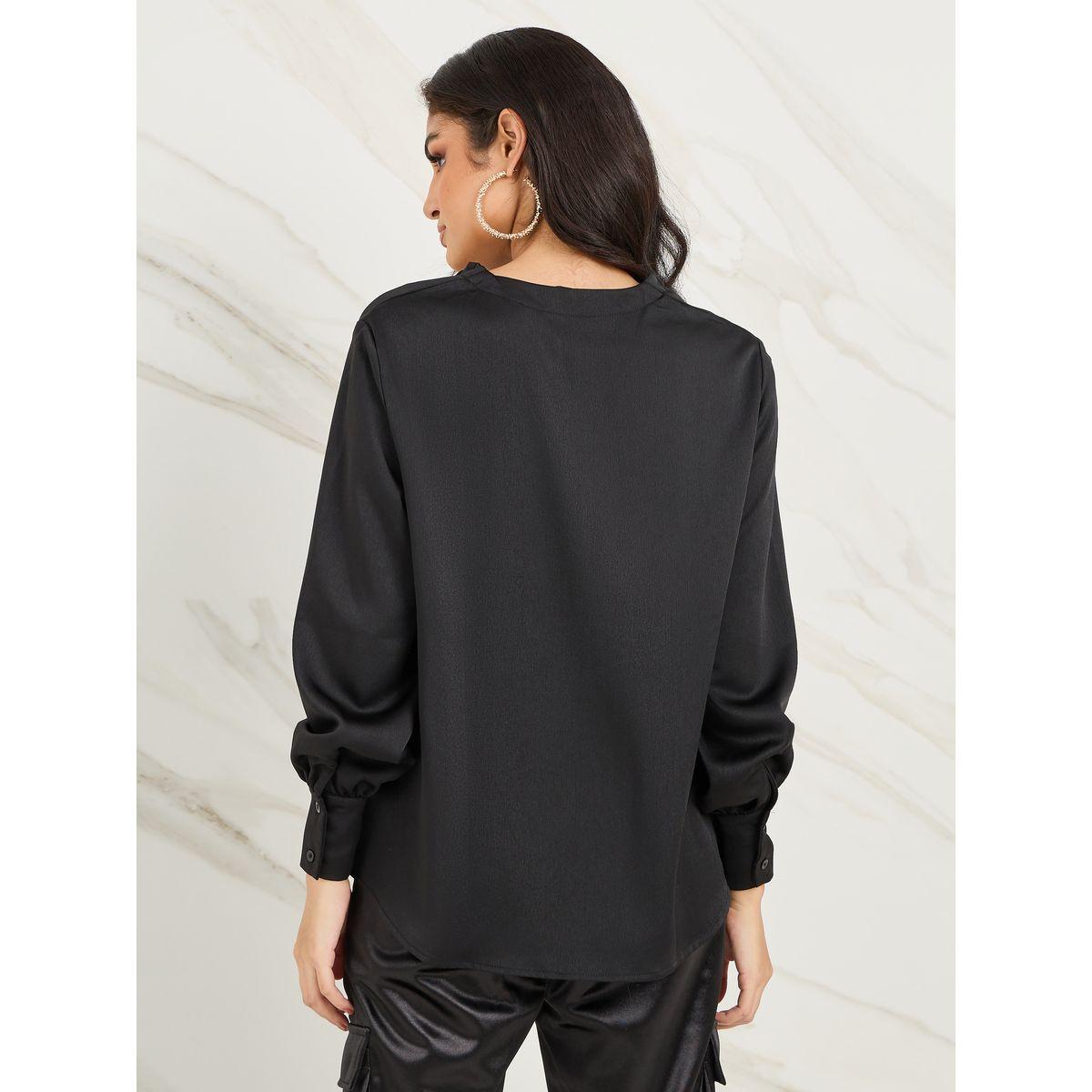 Styli Gathered V Neck Regular Fit Blouse-women-clothing-shirtsandblouses-blouses-image-4
