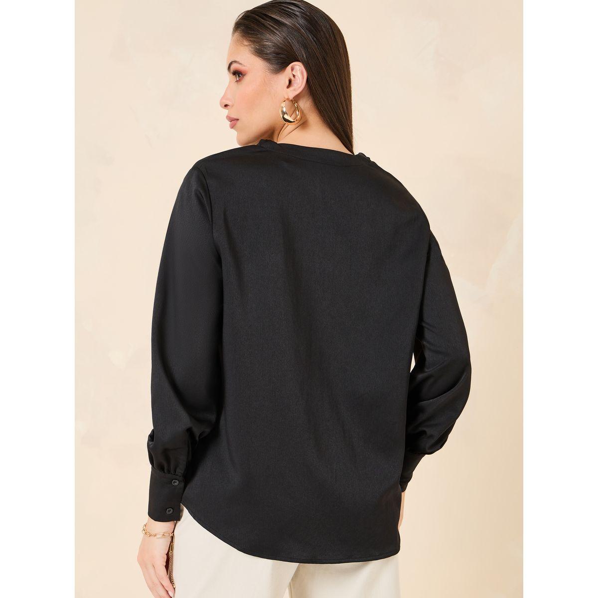 Styli Gathered V Neck Regular Fit Blouse-women-clothing-shirtsandblouses-blouses-image-5