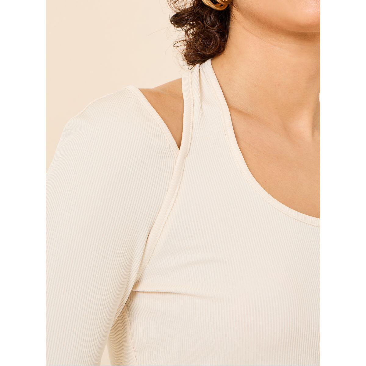 Styli Halter Neck Long Sleeve Ribbed Fitted Top-women-clothing-shirtsandblouses-blouses-image-4