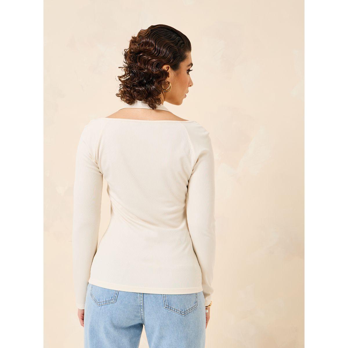 Styli Halter Neck Long Sleeve Ribbed Fitted Top-women-clothing-shirtsandblouses-blouses-image-5