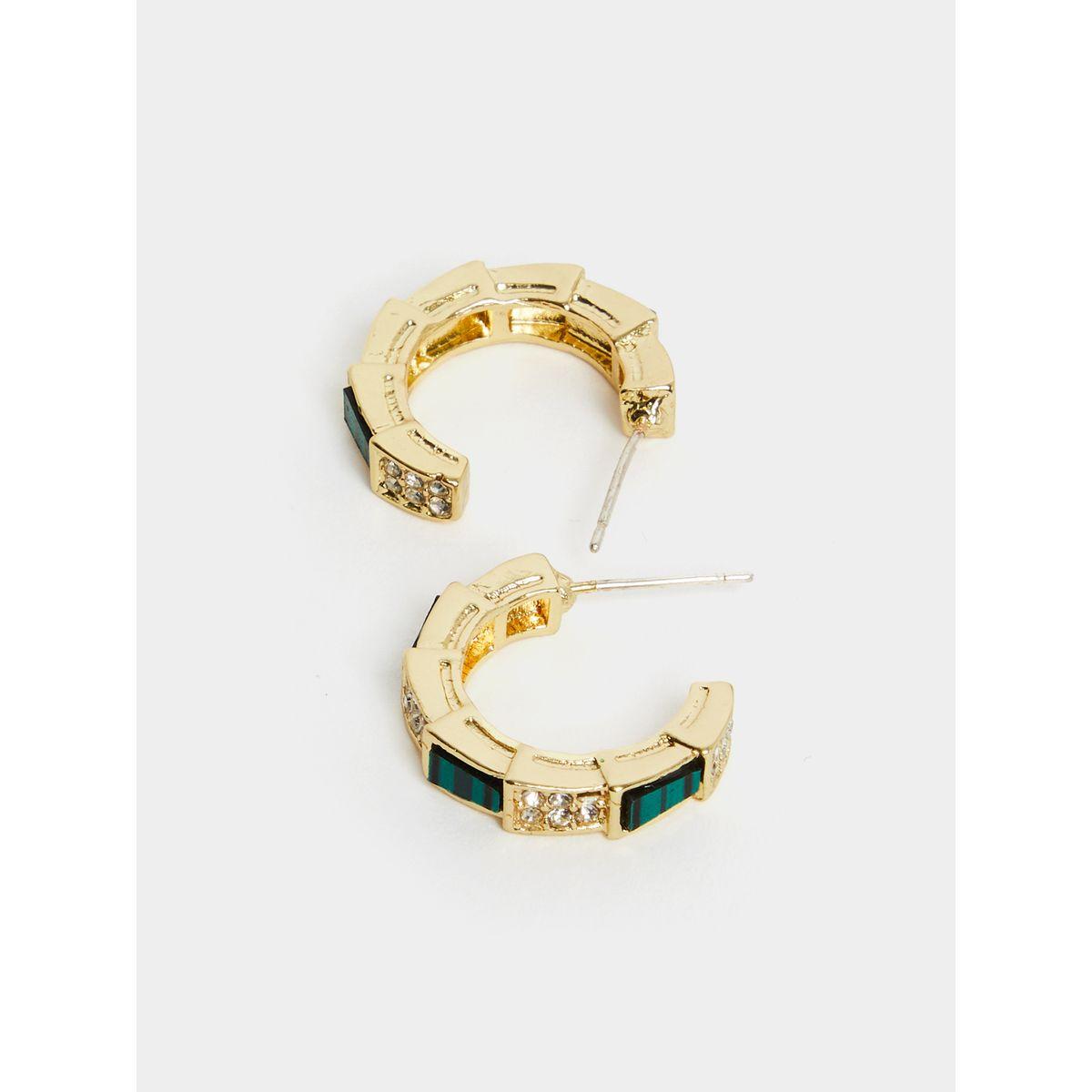 Styli Embellished Hoop Earrings-women-watchesandjewellery-jewellery-earrings-image-2