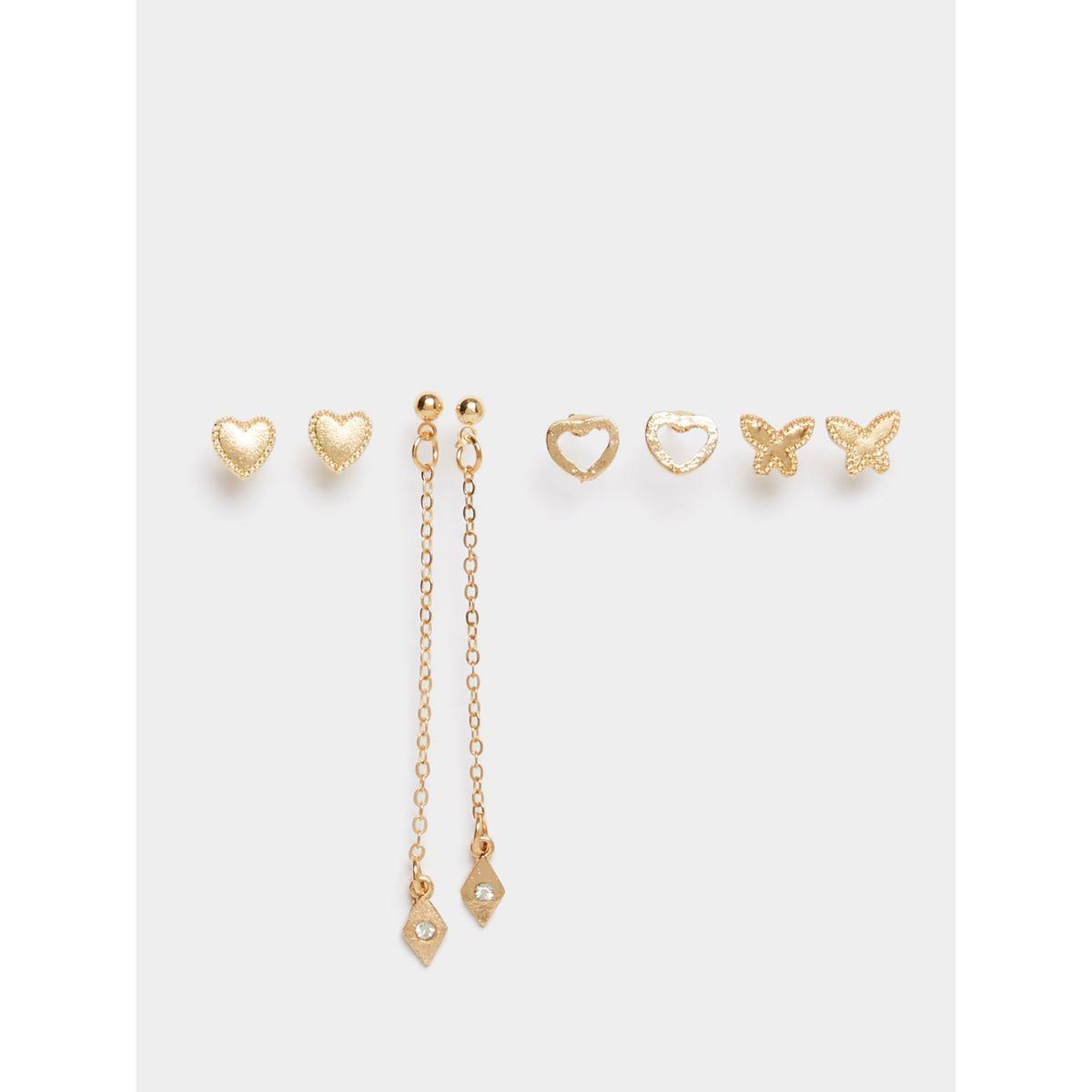 Styli Set of 6 - Heart and Butterfly Earrings-women-watchesandjewellery-jewellery-earrings-image-1