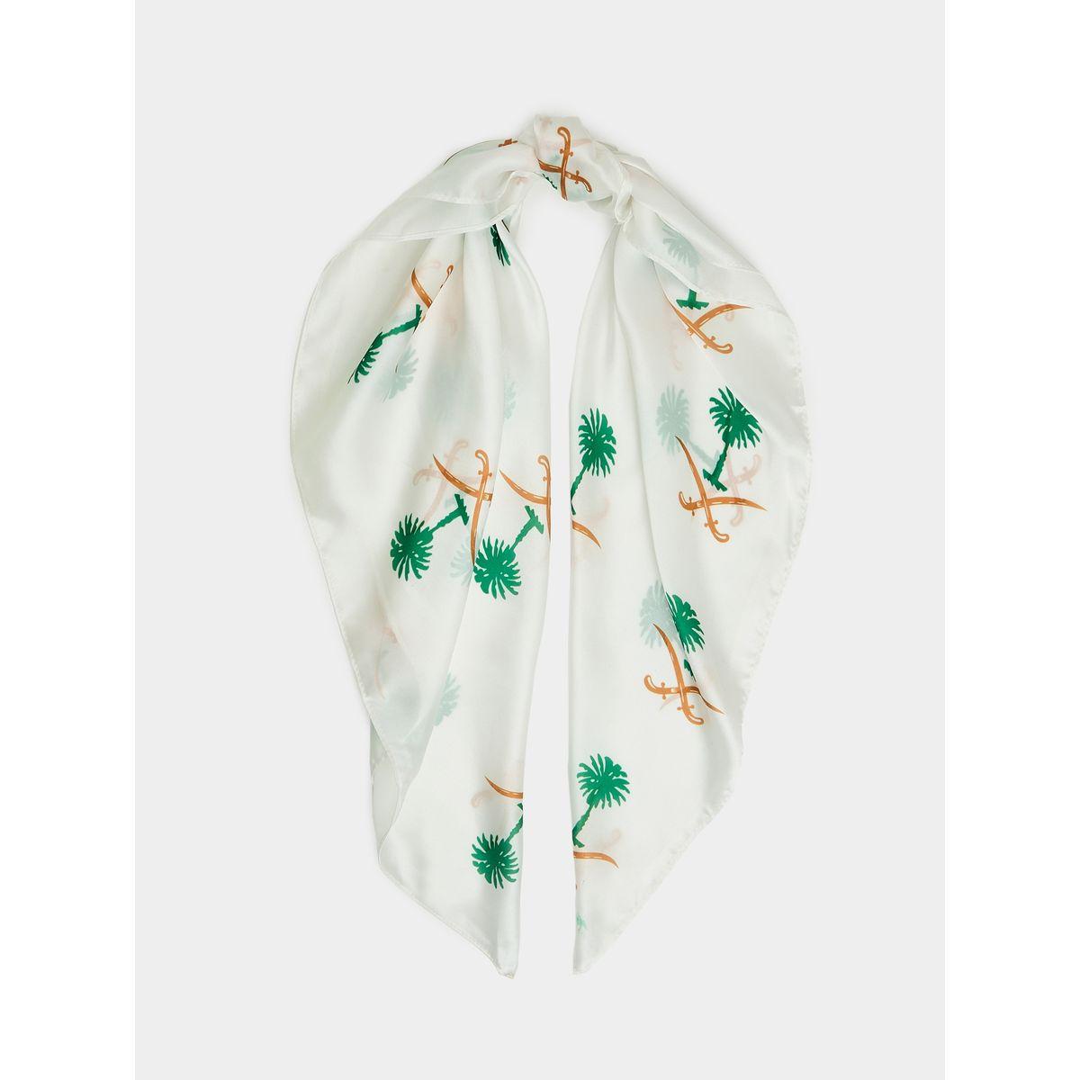 Styli All Over Palm Emblem Print Scarf-women-winterwear-scarves-image-1