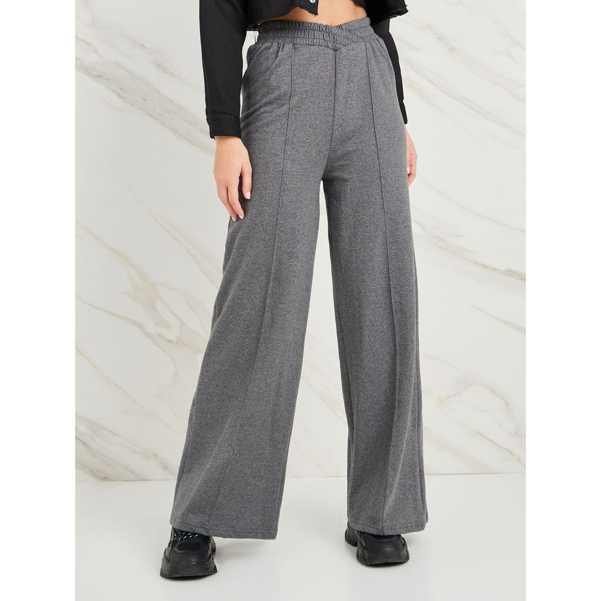 Styli Asymmetric Waistband Seam Detail Wide Leg Jogger-women-clothing-bottoms-joggers-image-1