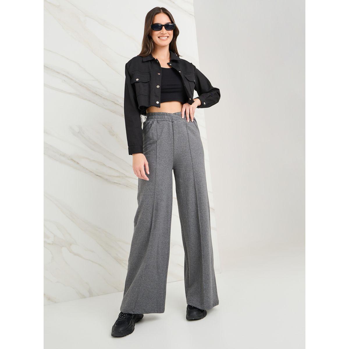 جوغر واسع الأرجل بتفاصيل مدروزة-women-clothing-bottoms-joggers-image-2