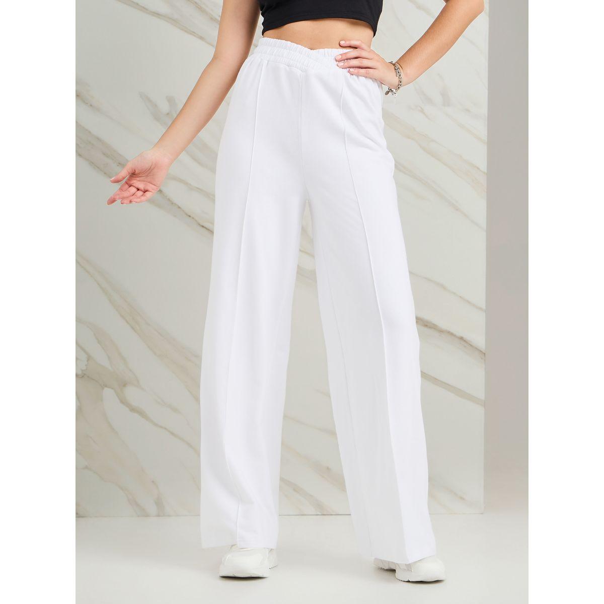 جوغر واسع الأرجل بتفاصيل مدروزة-women-clothing-bottoms-joggers-image-1