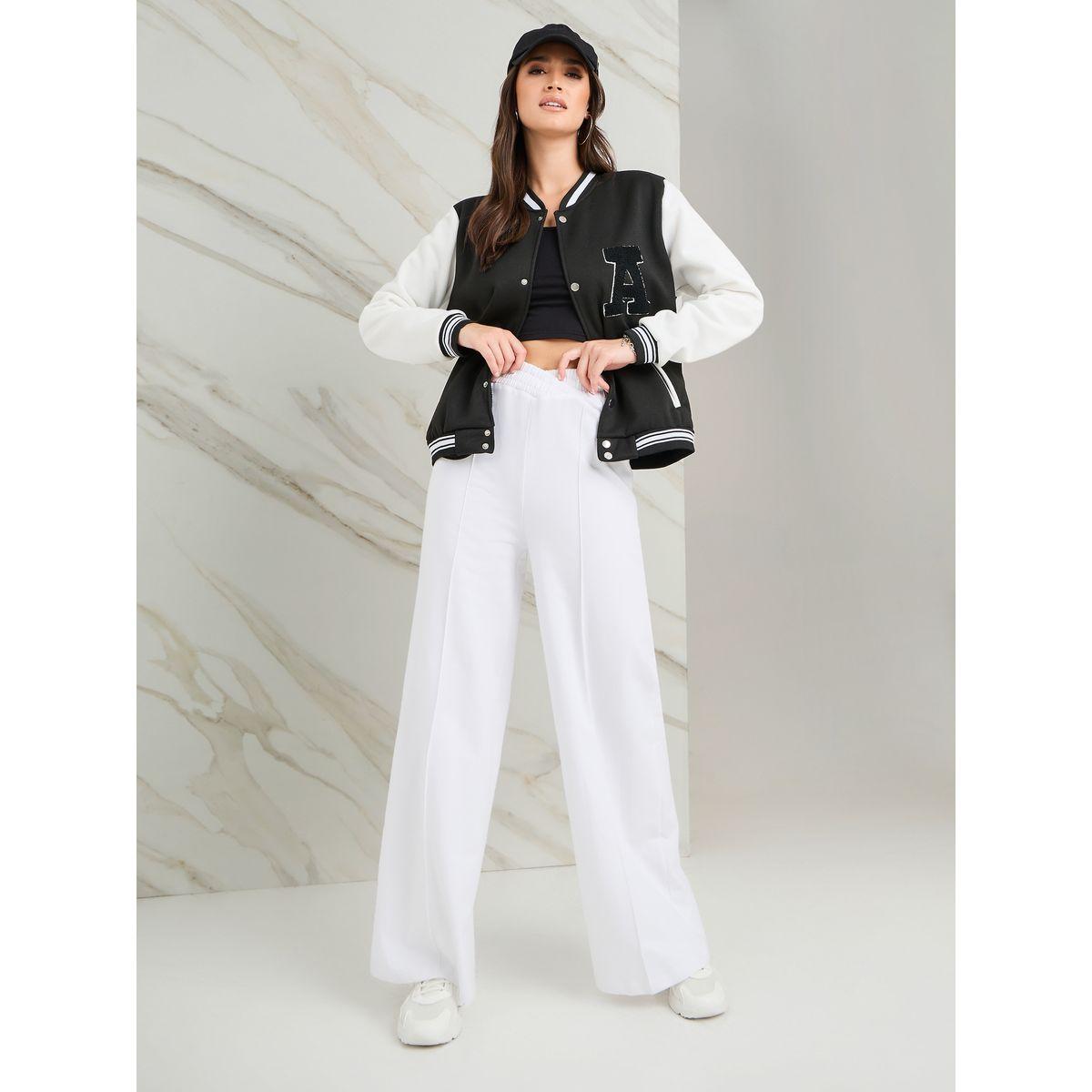 جوغر واسع الأرجل بتفاصيل مدروزة-women-clothing-bottoms-joggers-image-2
