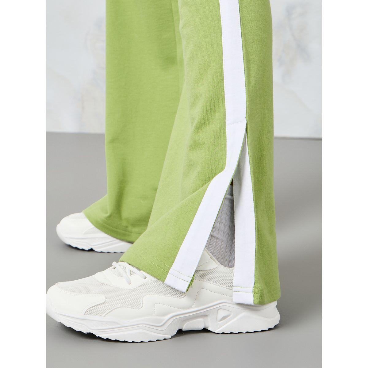 Styli Contrast Side Panel Pants with Slit Hem-women-clothing-bottoms-trousers-image-3
