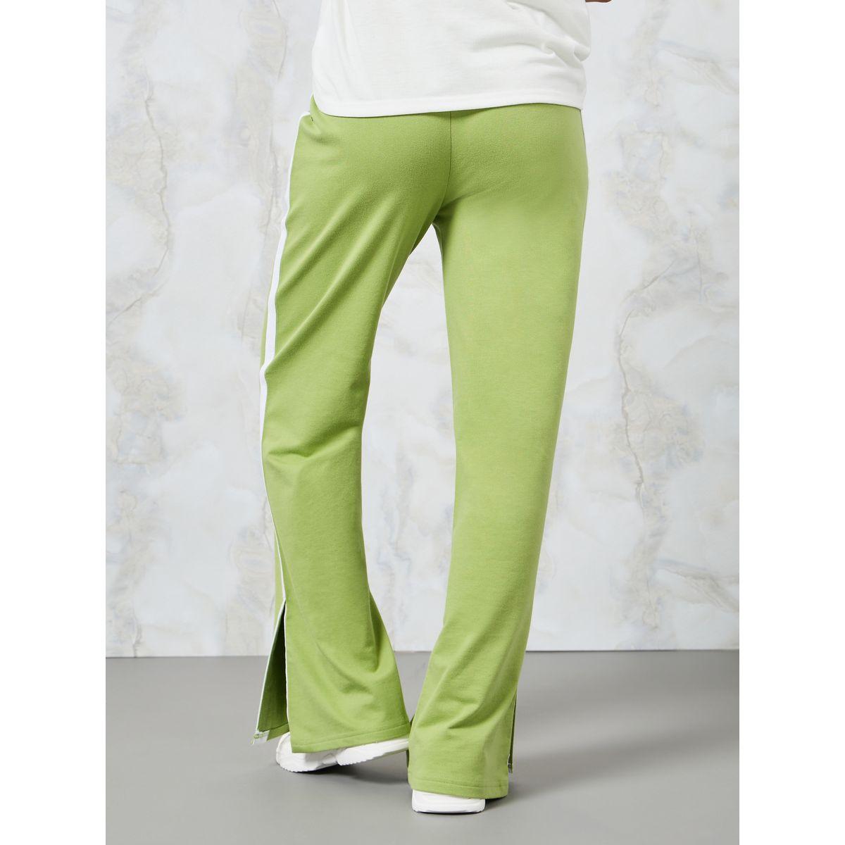 Styli Contrast Side Panel Pants with Slit Hem-women-clothing-bottoms-trousers-image-4