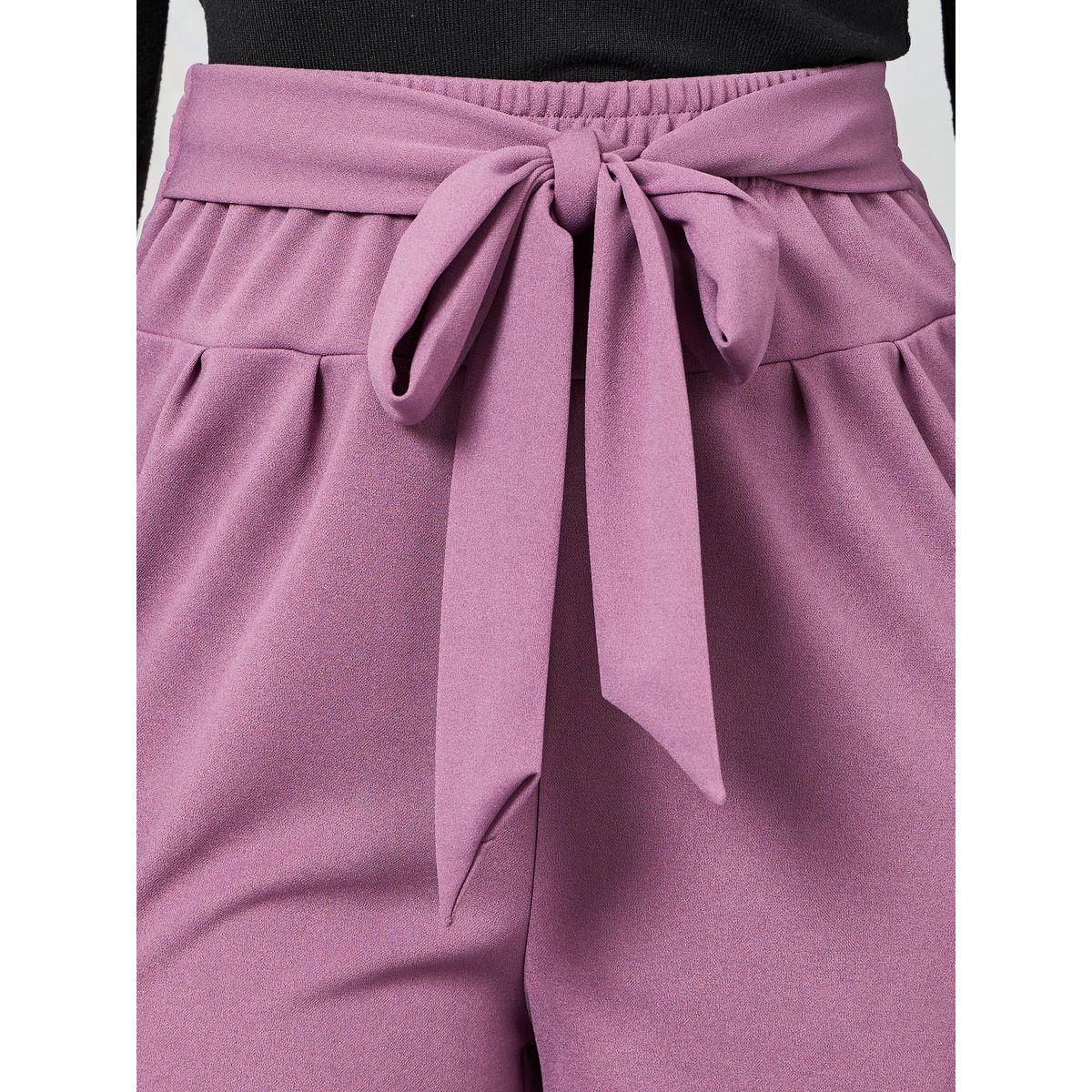 Styli Wide Leg Pants with Self Fabric Belt-women-clothing-bottoms-trousers-image-3