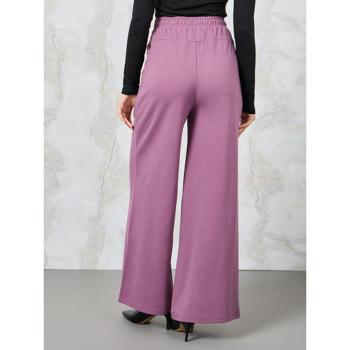Styli Wide Leg Pants with Self Fabric Belt-women-clothing-bottoms-trousers-image-4