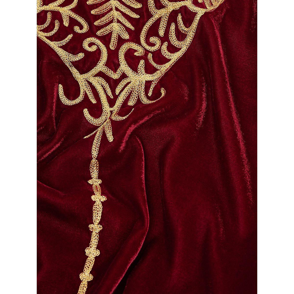 Styli Embroidery Panel Velvet Kaftan-women-arabicclothing-kaftan-image-5