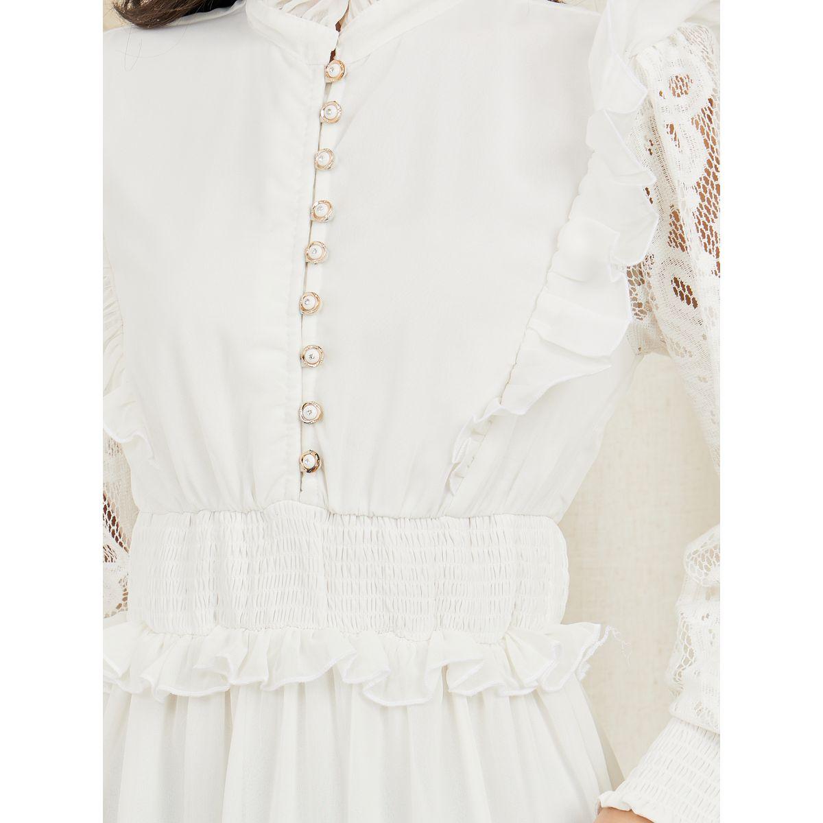فستان طويل بتفاصيل دانتيل وكشكش-women-clothing-dresses-image-3