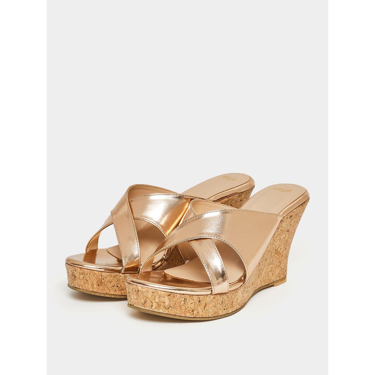 Styli Cross Band Strap Wedge Sandals-women-shoes-heels-image-2