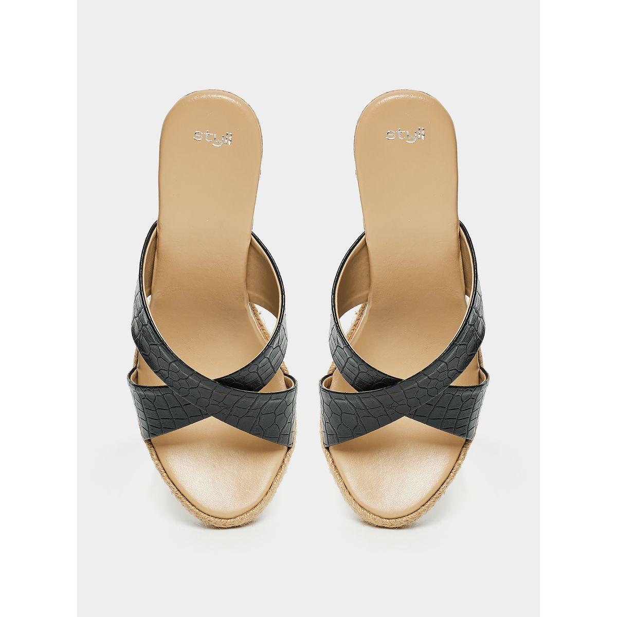 Styli Cross Band Wedge Heel Sandals-women-shoes-heels-image-4