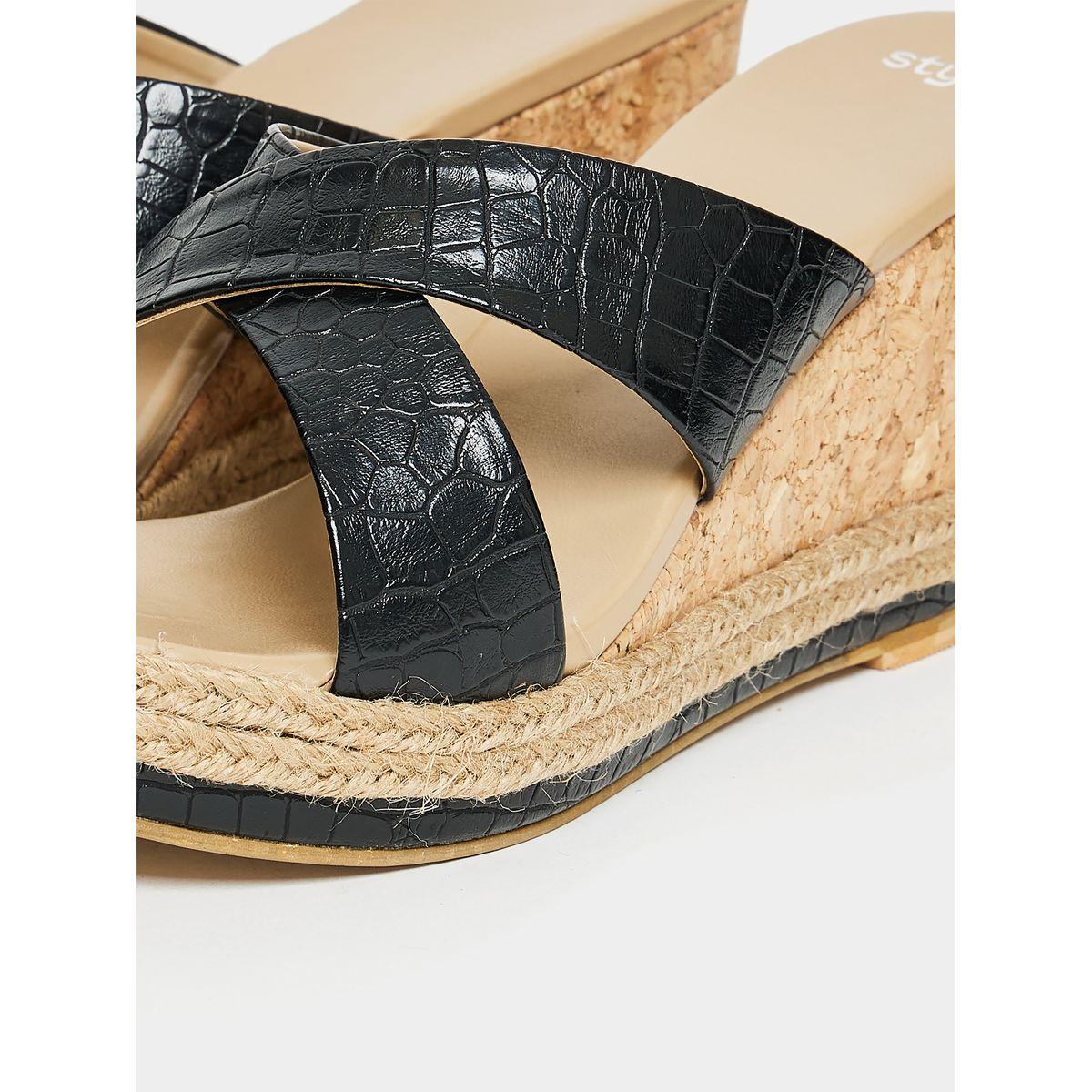 Styli Cross Band Wedge Heel Sandals-women-shoes-heels-image-5