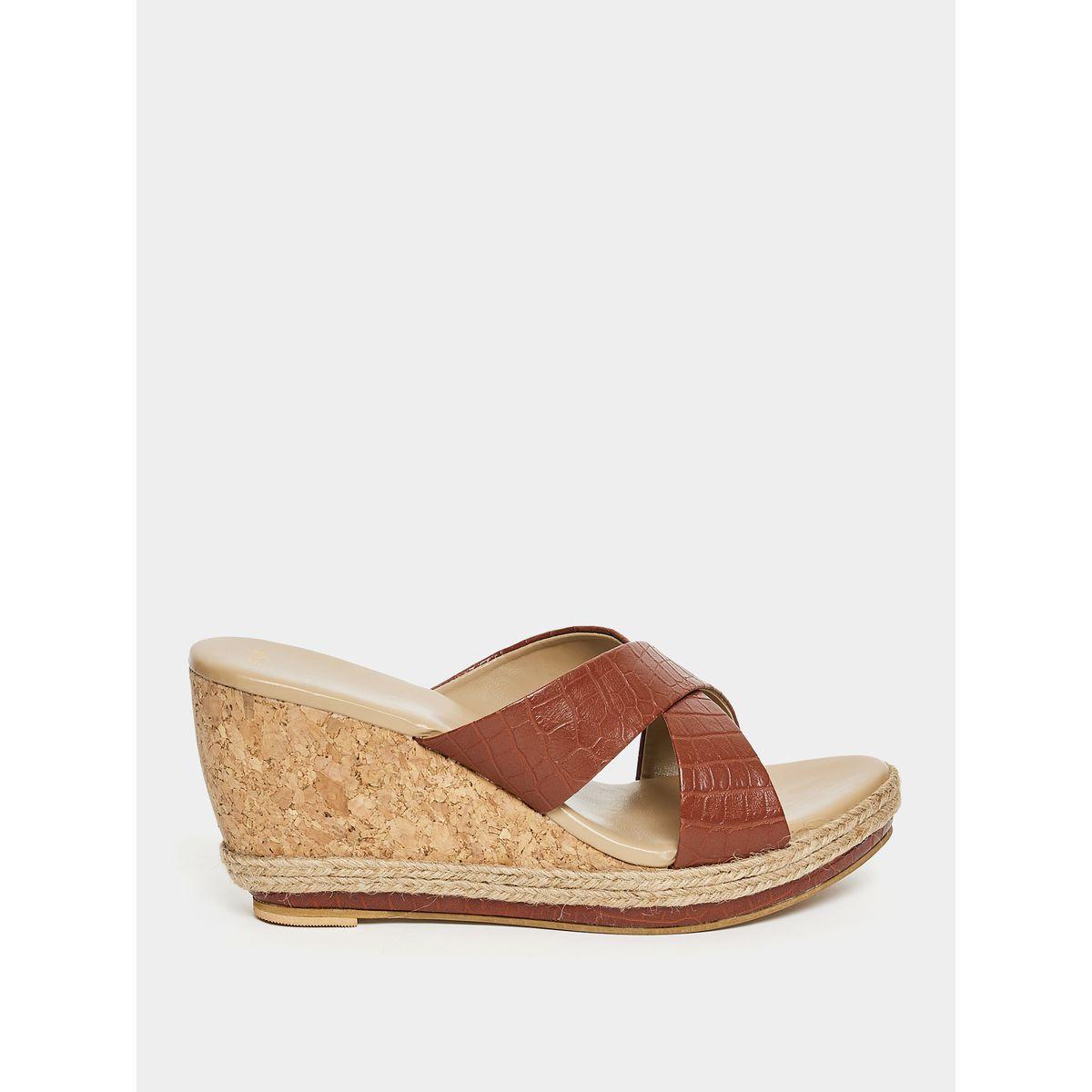 Styli Cross Band Wedge Heel Sandals-women-shoes-heels-image-1