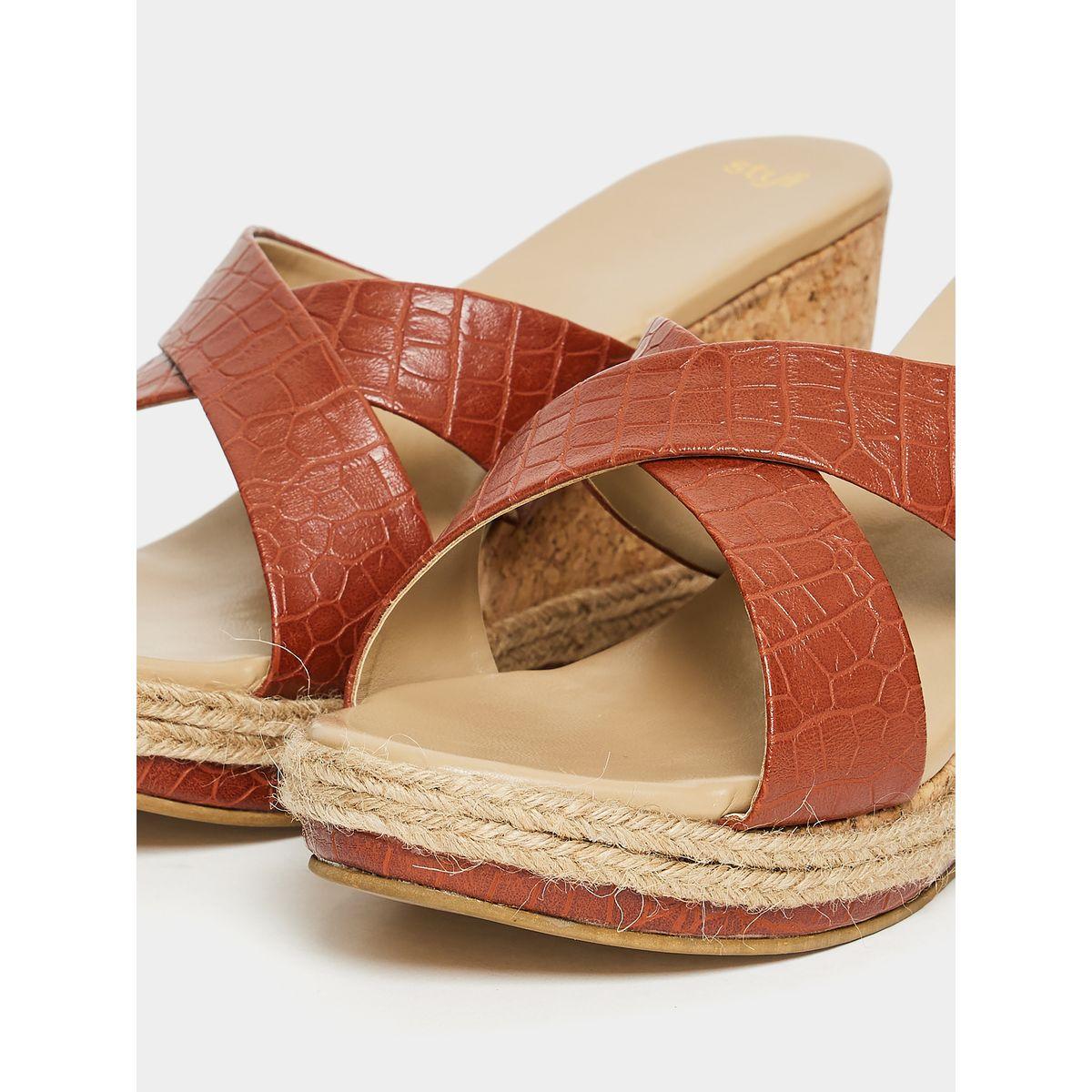 Styli Cross Band Wedge Heel Sandals-women-shoes-heels-image-5