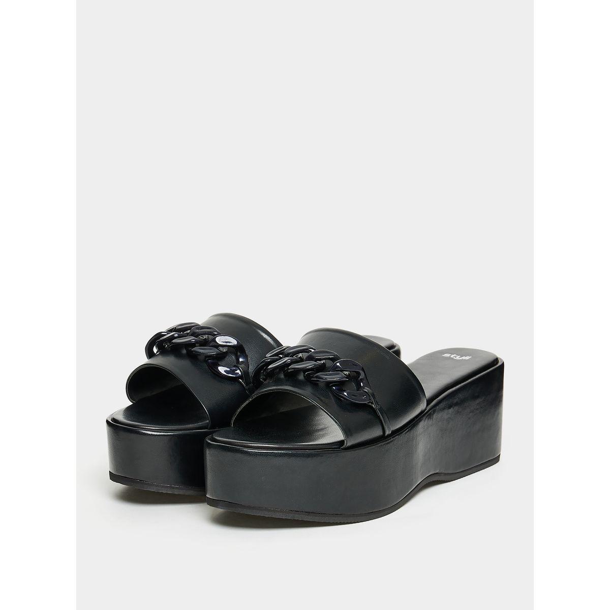 Styli Interlocked Chain Embellished Wedge Sandals-women-shoes-heels-image-2