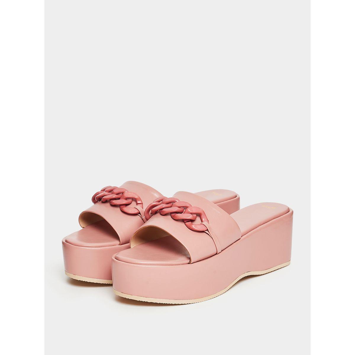 Styli Interlocked Chain Embellished Wedge Sandals-women-shoes-heels-image-2