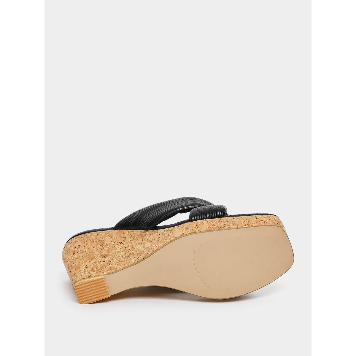 Styli Knot Texture Wedge Heel Sandal-women-shoes-heels-image-6