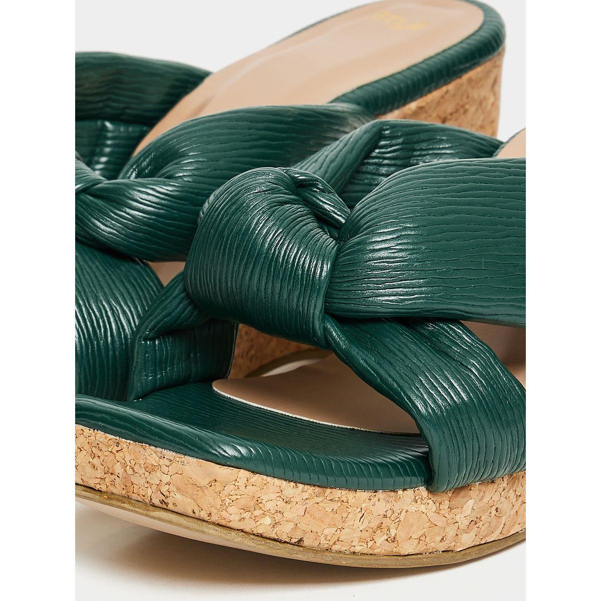 Styli Knot Texture Wedge Heel Sandal-women-shoes-heels-image-5