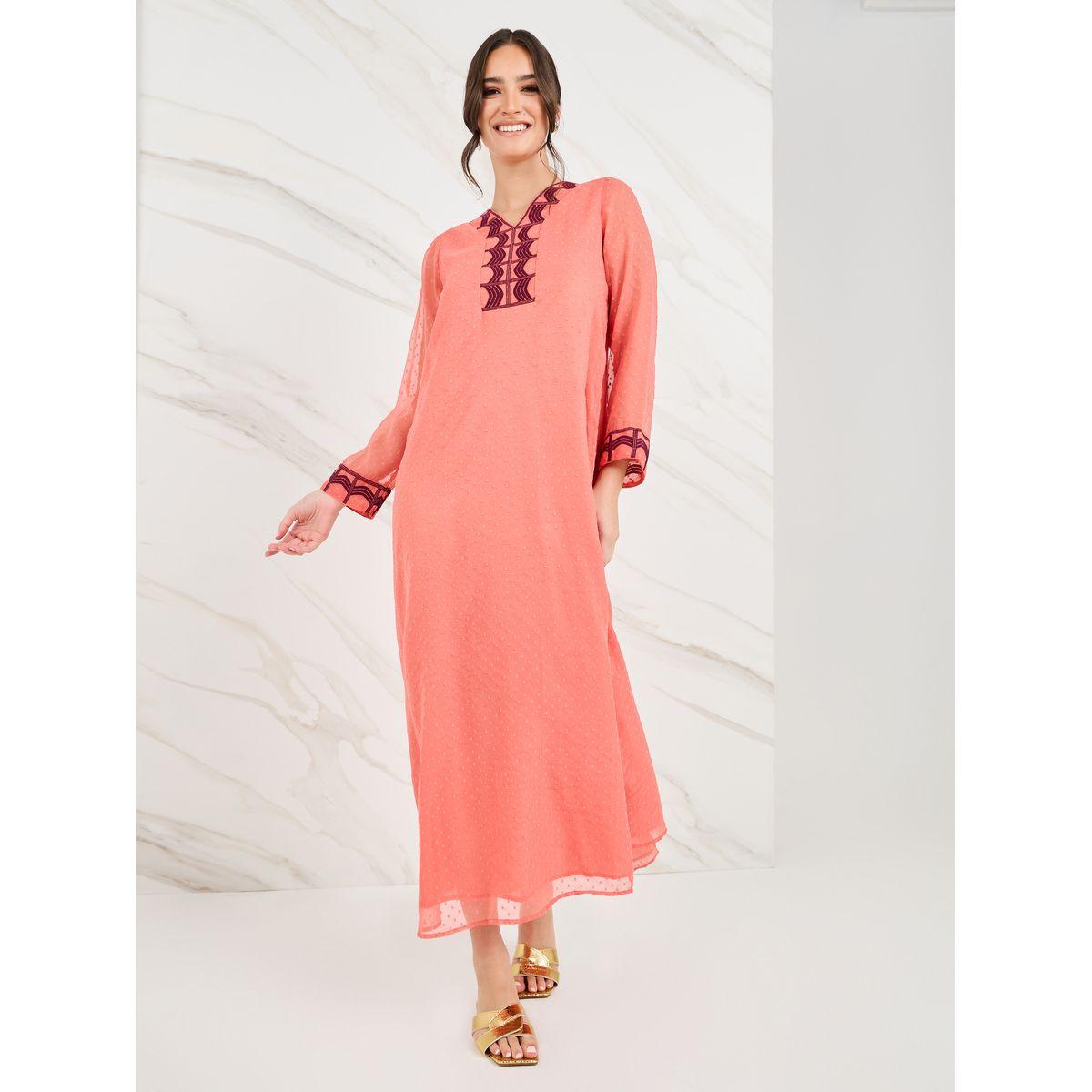 جلابية طويلة بتفاصيل مطرزة-women-arabicclothing-jalabiyas-image-1